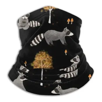 Ratonii În Pădure Model | Negru Eșarfă Neck Gaiter Mai Cald Pălării Masca De Ciclism Raton Pufos Raton Animale De Pădure Drăguț
